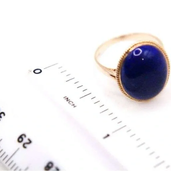 14K Yellow Gold Lapis Lazuli Ring (sz. 6) — mint condition ✨ - Picture 6 of 7